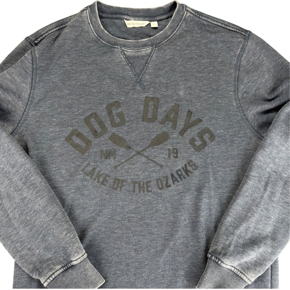 Camp David Dog Days Lake of the Ozarks Sweatshirt Blue Unisex Small Distressed
